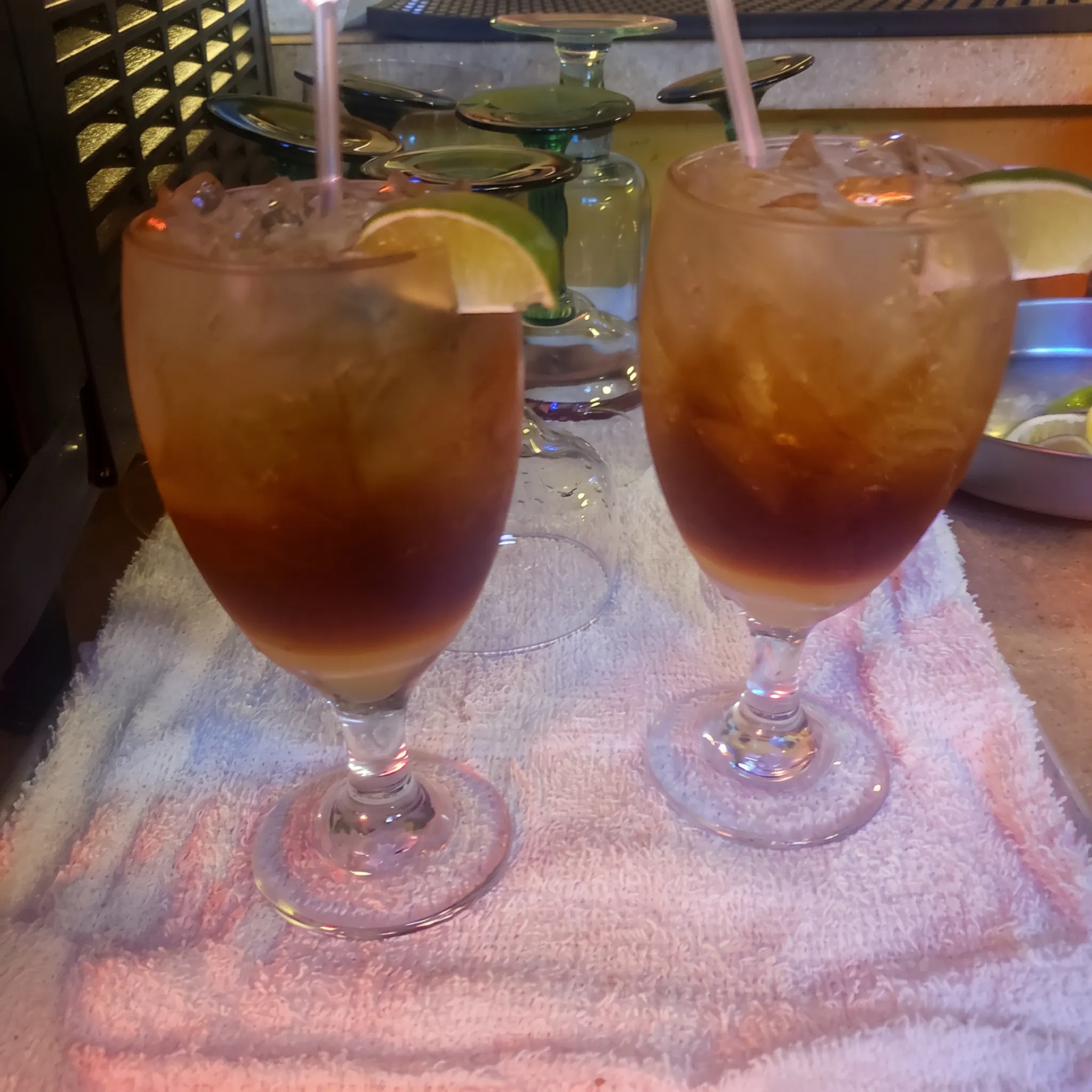 Margaritas and cold drinks from the bar at Taco El Conquistador